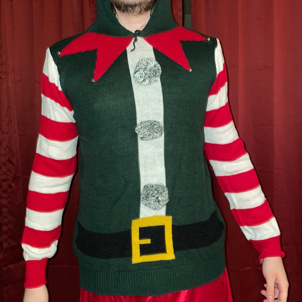 Green and Red Holiday Elf costume